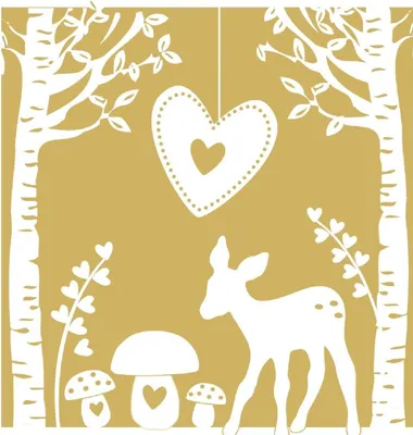 Produktbild von ARTEBENE Papier-Servietten Bambi-Pilze-gold 33x33 cm 20 Stück