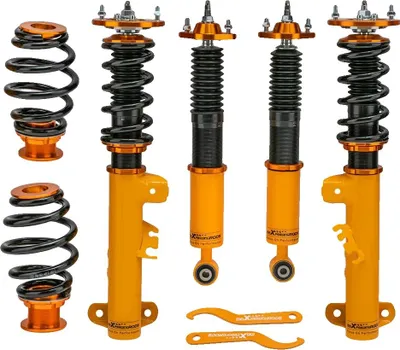 Image de Suspensions filetées, réglables en hauteur, amortisseurs non réglables, or