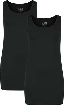 Produktbild von Black Premium by EMP Damen Basic Doppelpack Tops in schwarz - angenehmer, weicher Baumwollstoff XL