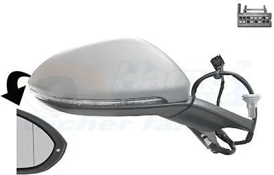 Image de VAN WEZEL 5766816 Rétroviseur extérieur droit pour VW Golf VII à hayon (5G1, BQ1, BE1, BE2) Asphérique Chauffant avec mémoire apprêté