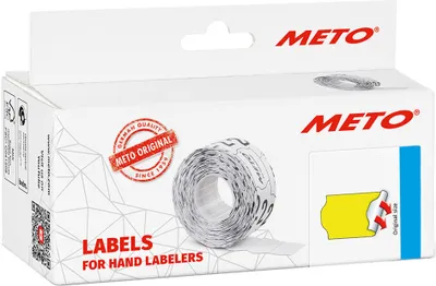 Image de METO Etiquettes pour étiqueteuses de prix 22 x 12 mm jaune 6 rouleaux de 1.000 étiquettes