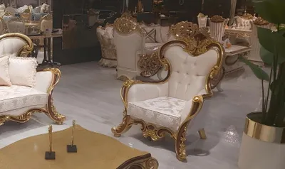 Produktbild von Sessel Ohrensessel Luxus Stoff Sitz Sitzer Design Polster Barock Textil Barock