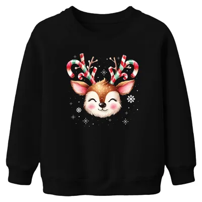 Obrázek produktu pro Reindeer Candy Cane Sweet Snow - vánoční vánoční dárek Uni dětský vánoční svetr, černý, 116
