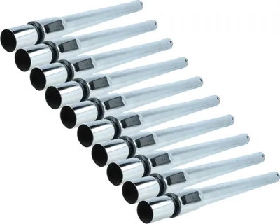 Produktbild von vhbw 10x Staubsaugerohr kompatibel mit Kärcher BVL 5/1 Bp, BV 5/1 BP, BV 5/1 Bp Pack Staubsauger - 35 mm Anschluss, 60 - 97cm Schwarz Silber