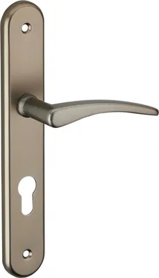 Image de Ensemble de poignées pour porte d'entrée Vesta trou de cylindre, entr'axes 195mm, nickelé satiné - SP