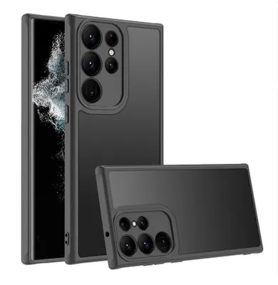 Produktbild von Hülle für Samsung Galaxy S22 Ultra. Bumper Eckenschutz Matt Schwarz