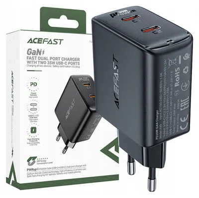 Immagine prodotto di Caricabatterie rapido Gan 35W Pd 2X Usb C Acefast A49 - Nero