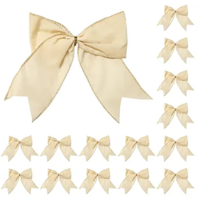 Productafbeelding van Kerststrikken 15 Stuks - Fluwelen Versiering - Decoratief Lint - Vintage Ornamenten - Huisdecoratie - Bruiloften/Slingers - Kerstdecoratie