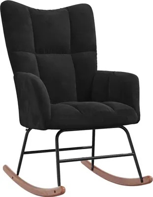 Immagine prodotto di vidaXL Sedia a dondolo nera 78 x 61 x 98 cm in velluto