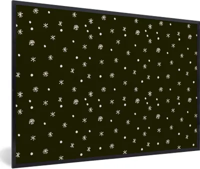Produktbild von MuchoWow® Gerahmtes Poster Schnee - Winter - Schwarz 90x60 cm - Poster mit Schwarzem Bilderrahmen Wandposter Rahmen Foto Bilder - Fotorahmen - Foto-Plakat
