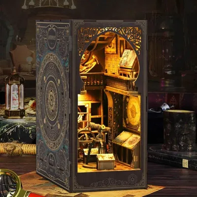 Image de Maison miniature Book Nook - Portail Astronomique - Puzzle 3D - 204 pièces - Maison miniature - avec éclairage LED