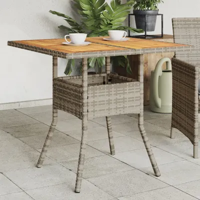 Immagine prodotto di Maison Exclusive - Tavolo da giardino con piano in legno di acacia grigio 80x80x75 cm Poly Rattan