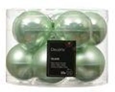 Produktbild von Weihnachtskugeln Glas 6cm x 10 Stück - Pfefferminz
