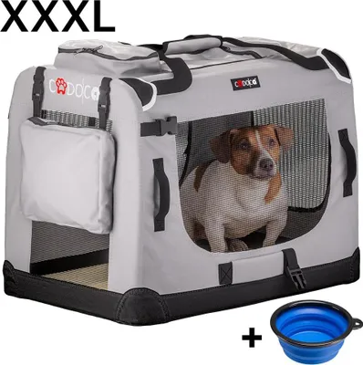 Image de Dog Carrier Fabric, Grey, XXXL, 101x70x70cm, Foldable