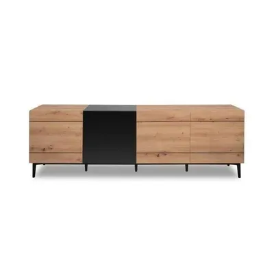 Produktbild von CALICOSY - Niedriges Sideboard mit 4 Türen, helles Holzdekor L200 cm - Nola