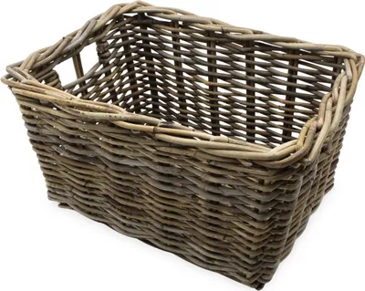 Image de Rotin Panier de Rangement avec Intervention - ca. 44x33x25 cm - Panier Déco Bois (moyen)