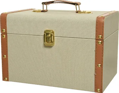 Produktbild von Deko Koffer Beige & Braun 28 x 18 cm - Kunststoff