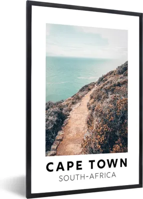 Produktbild von MuchoWow® Gerahmtes Poster Südafrika - Straße - Natur - Meer 60x90 cm - Poster mit Schwarzem Bilderrahmen Wandposter Rahmen Foto Bilder - Kunst