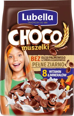 Obrázek produktu pro Snídaňové vločky Lubella Choco Muszelki Czekoladowe 250 g