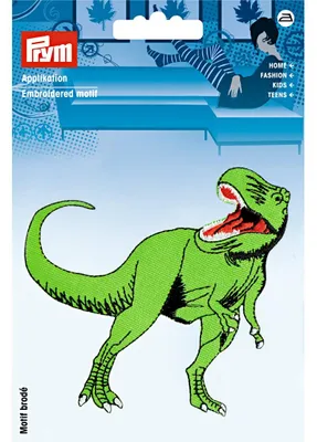 Imagen del producto de Parche de dinosaurio, T-Rex, grande, para planchar, color verde