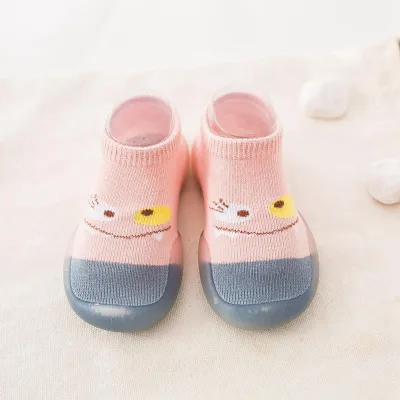 Produktbild von 1 Paar Babysocken, Schuhe, verschleißfest, flexible Gummisohle, atmungsaktiv, für Kleinkinder