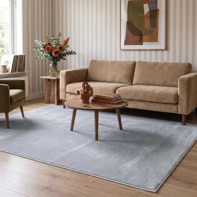 Produktbild von Volero - Waschbarer Teppich - Vivid Grau - 240x320 cm - Wohnzimmer, Esszimmer, Kinderzimmer, Schlafzimmer - Klassik, Ländlich, Modern, Skandinavisch