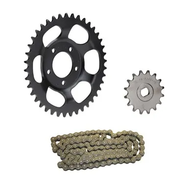Image de Kit chaîne 3 pièces noir 16/40 dents pour Hercules Prima GT GX