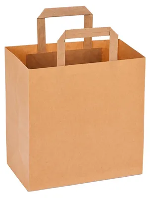 Papier-Tragetaschen mit Henkel, 25x26x17 cm, Braun, 250 Stück