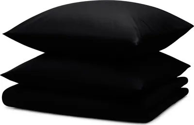Produktbild von Blumtal Bettwäsche 200x200cm + 2x Kissenbezug 80x80cm - Mikrofaser Bed Sheets 200x200cm - 3-er Set Bettwäsche Schwarz