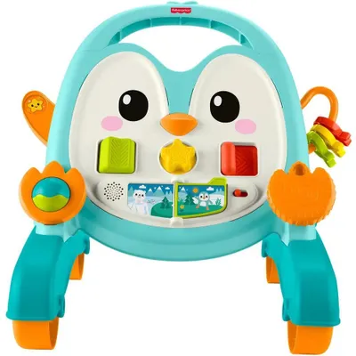 Produktbild von Fisher-Price 2-in-1 Musikalischer Pinguin-Lauflernwagen, Schiebespielzeug für Babys und Kleinkinder, 4 Rad/Räder, Kunststoff, Mehrfarbig