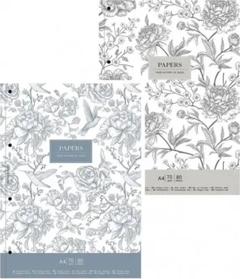 Produktbild von SHKOLYARYK Design-Spiralnotizbuch A4+, 80 Blatt, quadratisch, gemischte Motive, 104021001