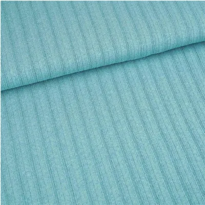 Bio Leinenstrick Baumwollstoff ab 0,5x1,5m Leinen-Stoff Baumwolle Meterware helltürkis