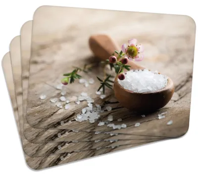 Produktbild von MG Design Set aus 4 Kork-Platzsets - Salt 2 - 30 x 40 cm - hitzebeständig & abwischbar, mit Korkrückseite