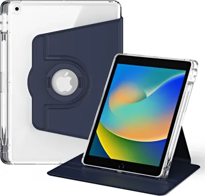 Produktbild von iPad 10.2 Hülle - 360° Rotating Folio Klapphülle mit Schlaf/Wach-Funktion - Blau