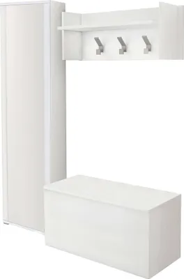 Produktbild von Dmora Flurschrank Mirtilla 90x45x45h cm Weiß Spiegel inkl.