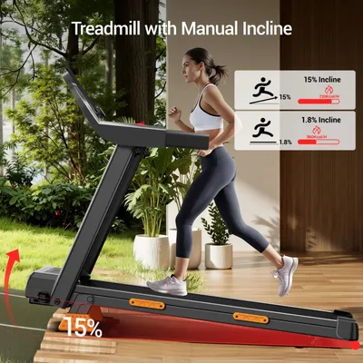 Obrázek produktu pro SF20 – běžecký pás – skládací – sklon 15 % – rychlost 12 km/h – nosnost 136 kg – tichý bezkartáčový motor 3,0 HP – běžecká plocha 97 × 40 cm – béžová barva