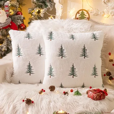 Kissenbezug 40x40 cm, Weihnachtsdeko, 2 Stück, Polyester