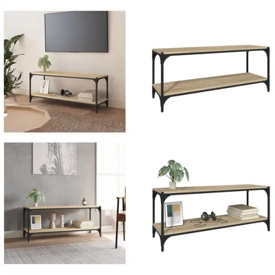 Obrázok produktu pre vidaXL TV skrinka Sonoma dub 100x33x41 cm materiál na báze dreva a ocele - TV skrinka - TV skrinky - TV nábytok - TV stojan