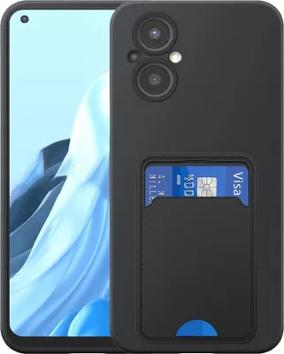 Obrázek produktu pro Vhodné pro Oppo Reno 7 Lite Pouzdro na telefon s držákem karet TPU - Flexibilní zadní kryt Pouzdro ze silikonu TPU s přihrádkou na karty - Black - Smartphonics