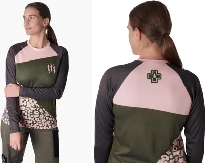 Immagine prodotto di Maglia Muc Off a manica lunga da donna, verde rosa leopardo, L