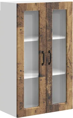 Produktbild von vidaXL Wandglas-Schrank PORTO Altholz 60 x 31 x 100 cm Holzwerkstoff