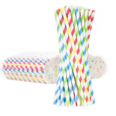 Produktbild von -Papierstrohhalme PAPIERTRIMME 6/205 mm - Mix aus 500 Stück.