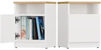 Productafbeelding van Nachttisch Galax 30/1D, Wit/Artisan