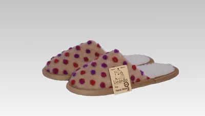 Produktbild von Pantoffel Wolle Noppen beige - 42/43 Linke