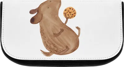 Produktbild von Mr. & Mrs. Panda Kulturbeutel Hund Keks - Weiß - Geschenk, Organizer, Hungrig, Schminktasche, kulturtäschchen, glücklich, Leckerli, Sprüche, kosmetiktäschchen, kosmetik
