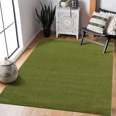 Productafbeelding van Famanu vloerkleed, effen, wasbaar, zacht - geschikt voor de woonkamer, 80 x 150 cm
