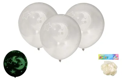 Obrázok produktu pre Nafukovací balón 30 cm - sada 6 kusov svietiacich v tme