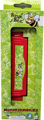 Produktbild von Boogie Bee Mundharmonika, 12 Noten, rot,  Länge ca. 13,5 cm, Kinderinstrument, ab 3 Jahren
