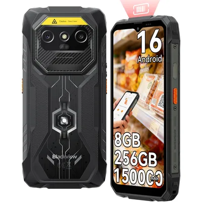Obrázek produktu pro Blackview ROCK 1 Pro Profesionální 2D skener Outdoorový smartphone Bez smlouvy, 6,56'', Android 16, 32 GB + 256 GB, Helio G81, 15 000 mHA, 33 W rychlé nabíjení, Face ID