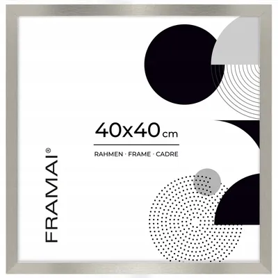 Produktbild von FRAMAI Quadratischer Bilderrahmen 40x40 cm Silber
